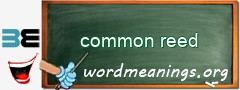 WordMeaning blackboard for common reed